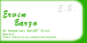 ervin barzo business card